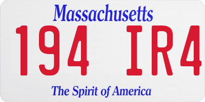 MA license plate 194IR4
