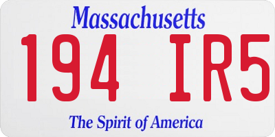 MA license plate 194IR5