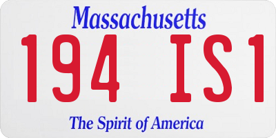 MA license plate 194IS1