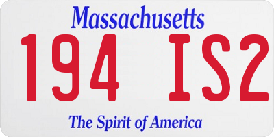MA license plate 194IS2