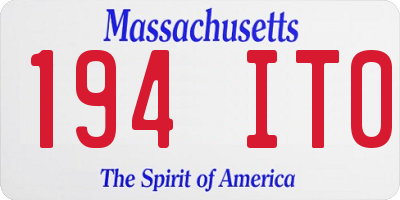 MA license plate 194IT0