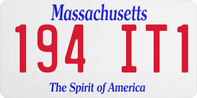 MA license plate 194IT1