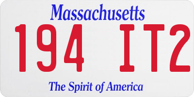 MA license plate 194IT2