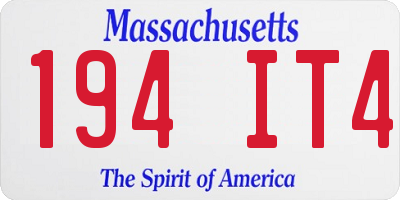 MA license plate 194IT4
