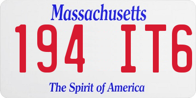 MA license plate 194IT6
