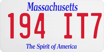 MA license plate 194IT7