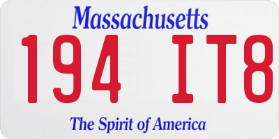 MA license plate 194IT8