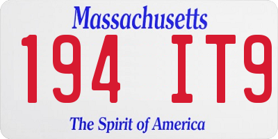 MA license plate 194IT9