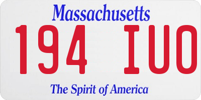 MA license plate 194IU0