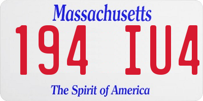 MA license plate 194IU4