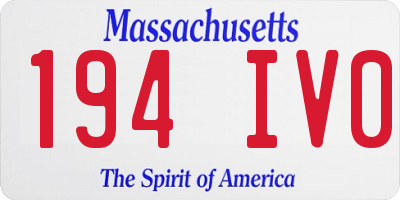 MA license plate 194IV0