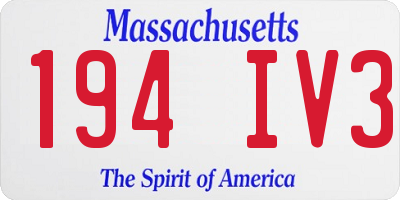 MA license plate 194IV3