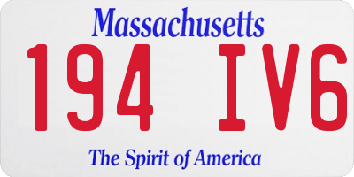 MA license plate 194IV6