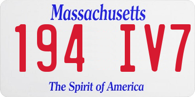 MA license plate 194IV7