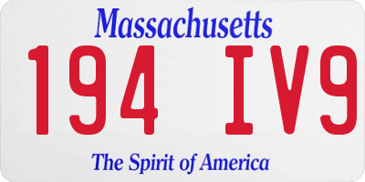 MA license plate 194IV9
