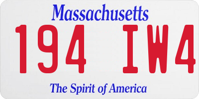MA license plate 194IW4