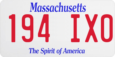 MA license plate 194IX0