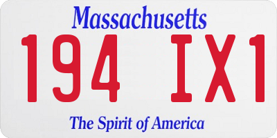 MA license plate 194IX1