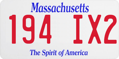 MA license plate 194IX2