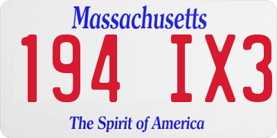 MA license plate 194IX3