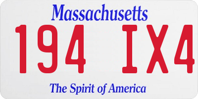 MA license plate 194IX4