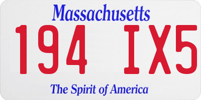 MA license plate 194IX5