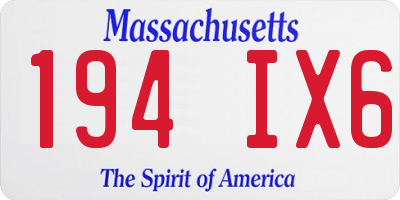 MA license plate 194IX6