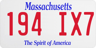 MA license plate 194IX7