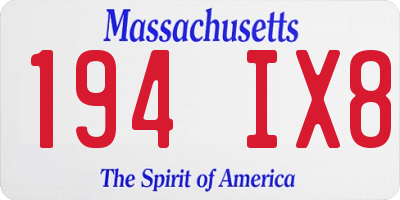 MA license plate 194IX8