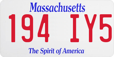 MA license plate 194IY5