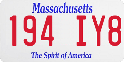 MA license plate 194IY8