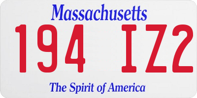 MA license plate 194IZ2
