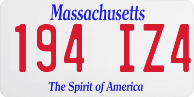 MA license plate 194IZ4