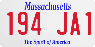 MA license plate 194JA1