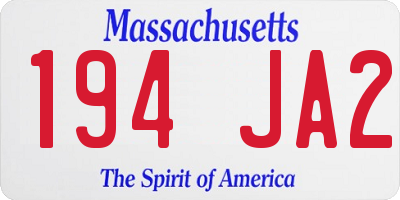 MA license plate 194JA2
