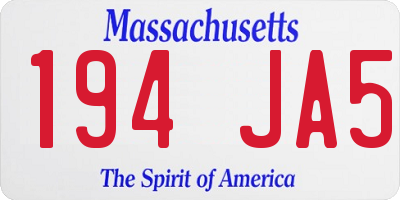 MA license plate 194JA5