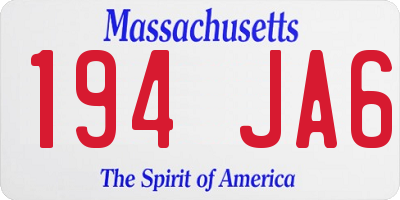 MA license plate 194JA6