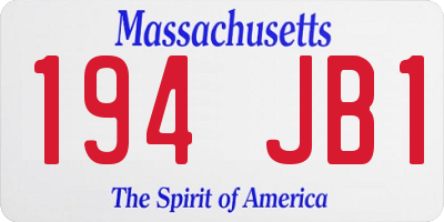 MA license plate 194JB1