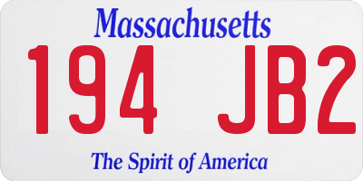 MA license plate 194JB2