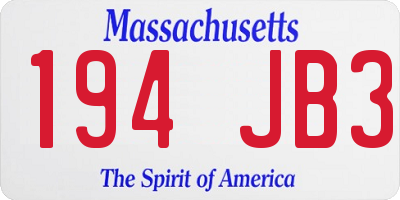 MA license plate 194JB3