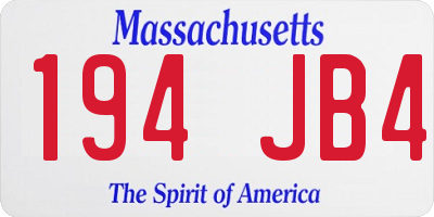 MA license plate 194JB4