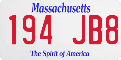 MA license plate 194JB8