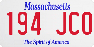 MA license plate 194JC0
