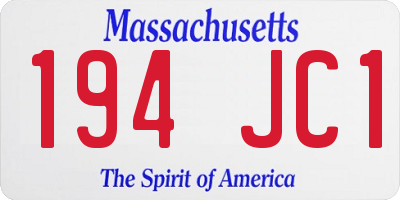 MA license plate 194JC1