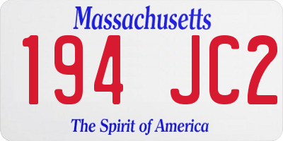 MA license plate 194JC2