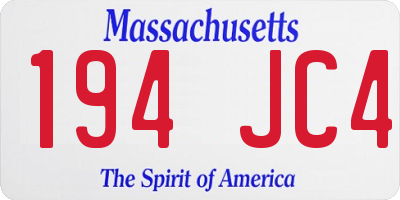 MA license plate 194JC4