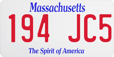MA license plate 194JC5