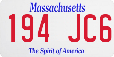MA license plate 194JC6