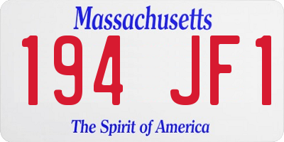 MA license plate 194JF1