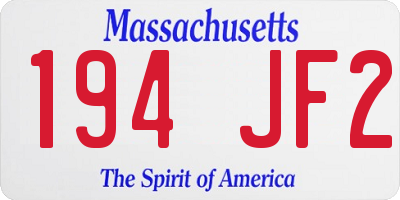 MA license plate 194JF2